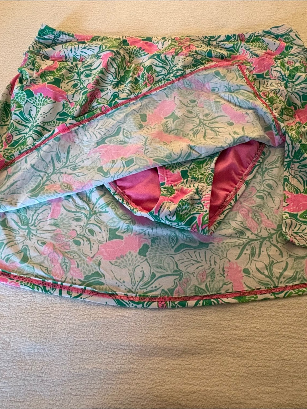 Lilly Pulitzer Pink & Green Floral Bikini, Sunguard & Swim Skirt. Mix and Match - Picture 3 of 5